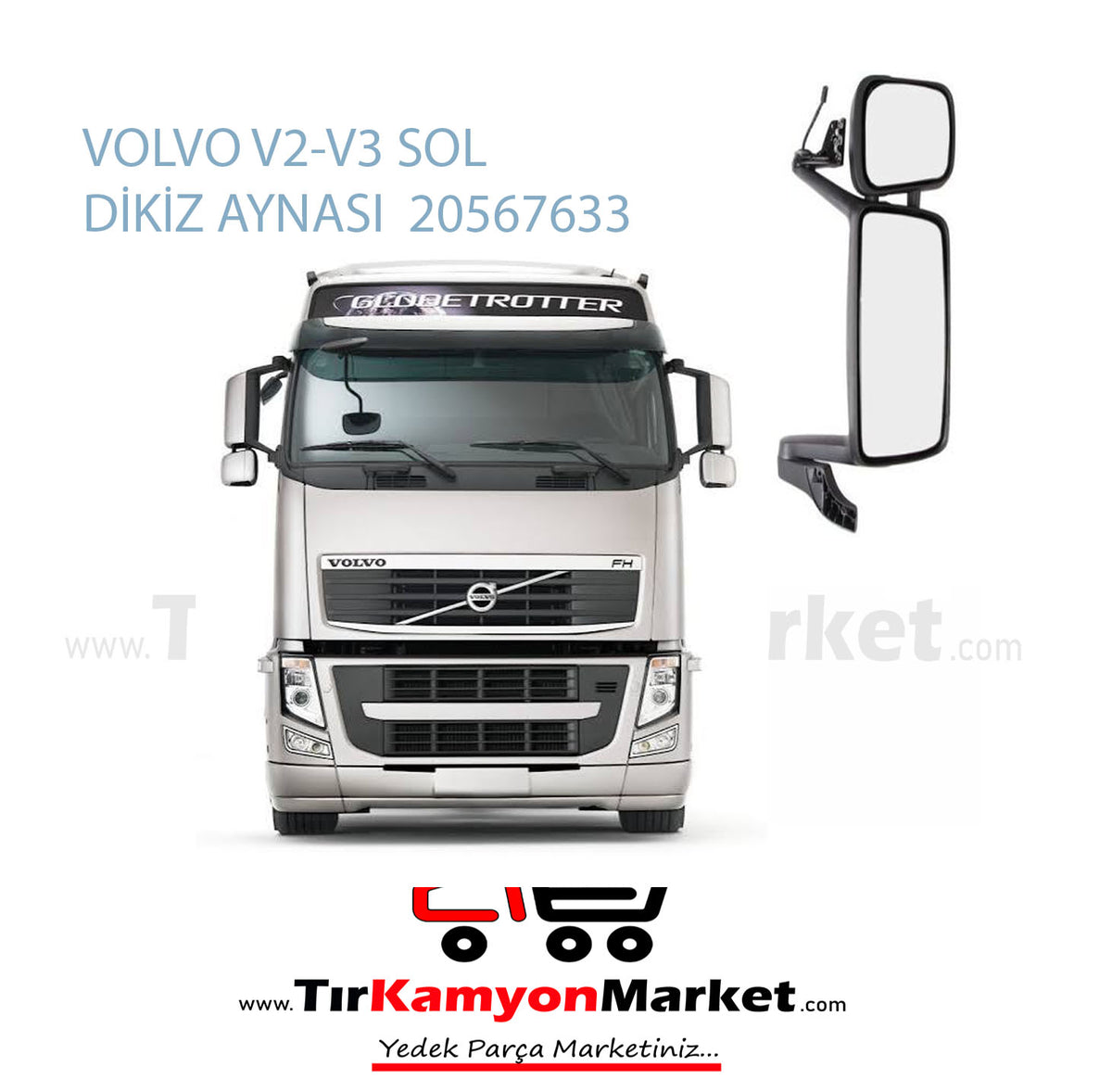 144469.686 20567633 DİKİZ AYNASI VOLVO FH REZİSTANSLI SOL OTOMATİK V2-V3