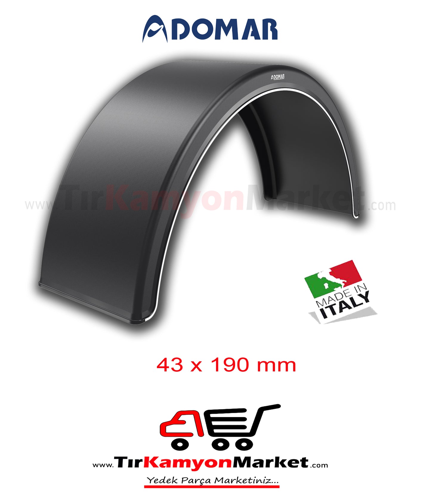 DK1675 DOMAR ÇAMURLUK 43X190 ŞERİTLİ TEK TEKER DAMPER VE DORSE