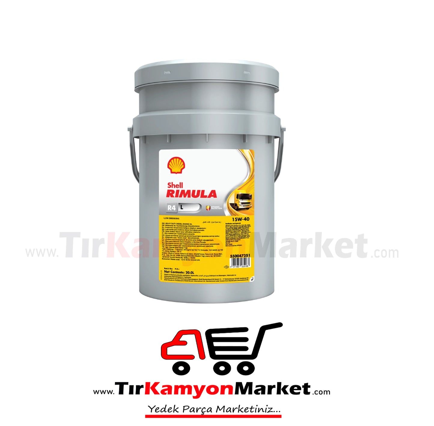 Shell Rimula R4 L 15W-40 - 20 Litre Motor Yağı